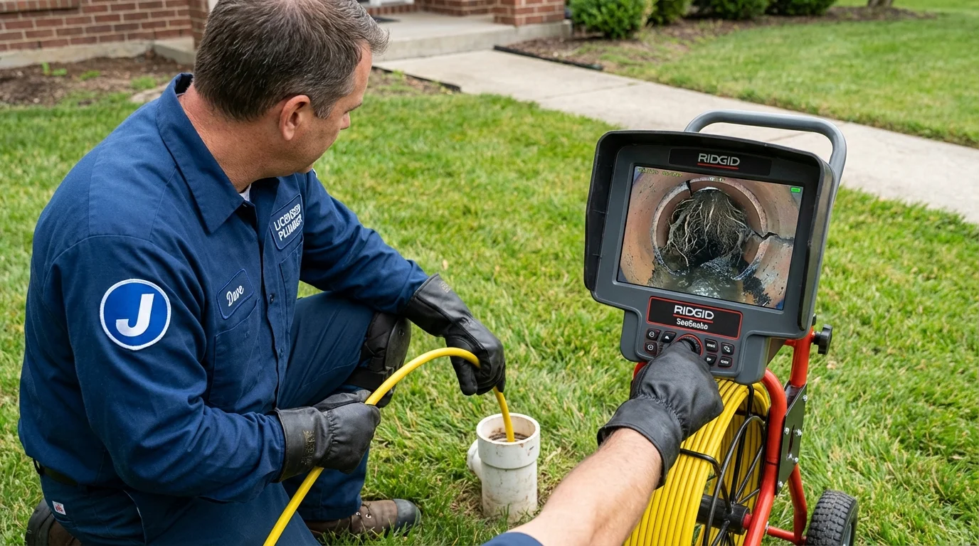 Sewer camera inspection being performed by Johns Plumbing LLC in Daleville